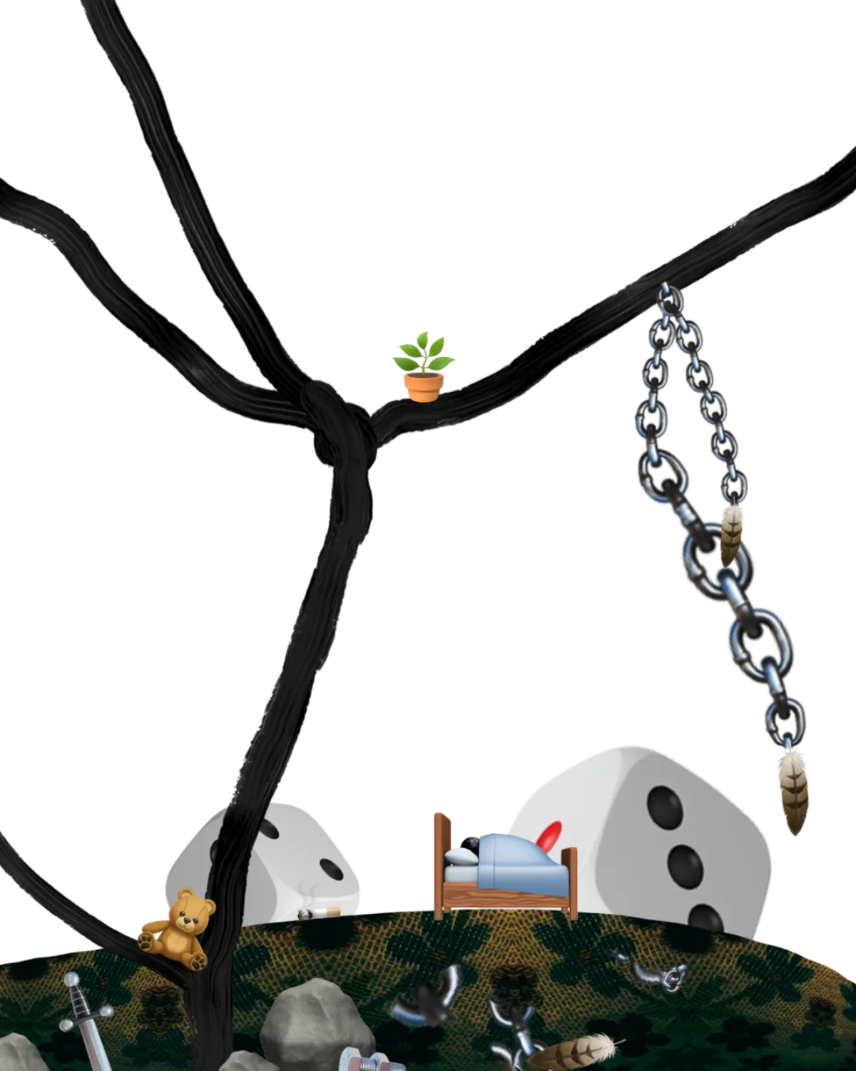 Sleeping in the Wind — Print on Museum Glass 24x18 cm